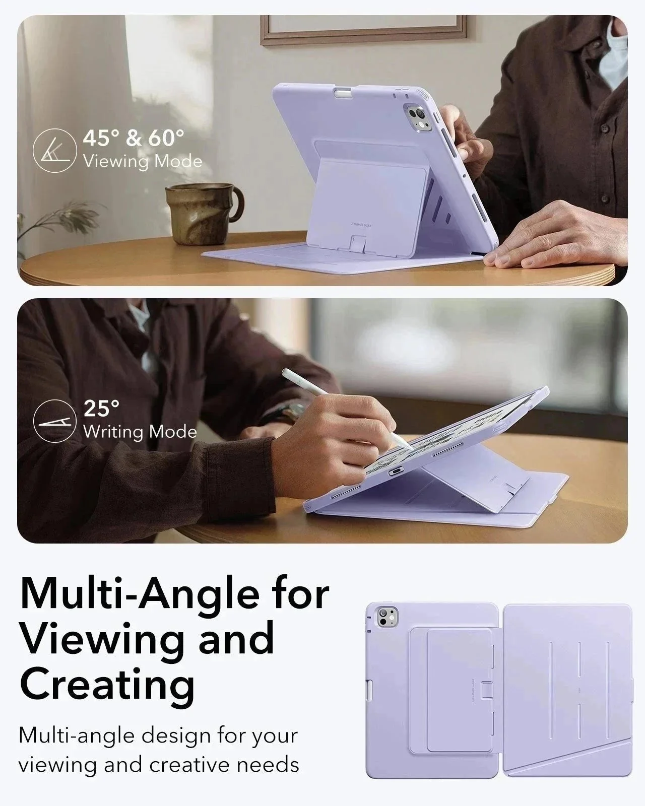 iPad Pro 11" (2024) Flip Magnetic Case with Pencil Holder - Purple - Image 3