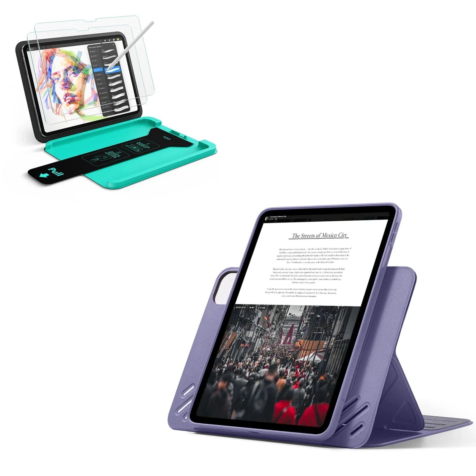 iPad Pro 13" (2025) Bundle Shift Magnetic Case & Armorite® Paper-Feel Protection - Purple