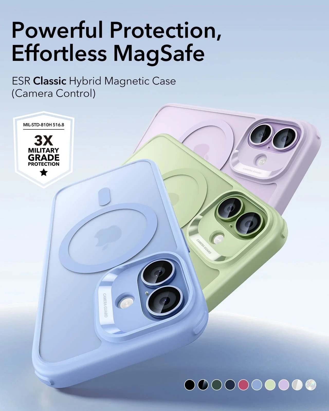 iPhone 17 Classic Hybrid Magnetic Case (Camera Control) - Frosted Light Purple - Image 2