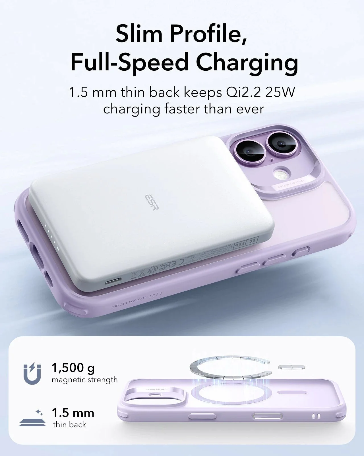 iPhone 17 Classic Hybrid Magnetic Case (Camera Control) - Frosted Light Purple - Image 5