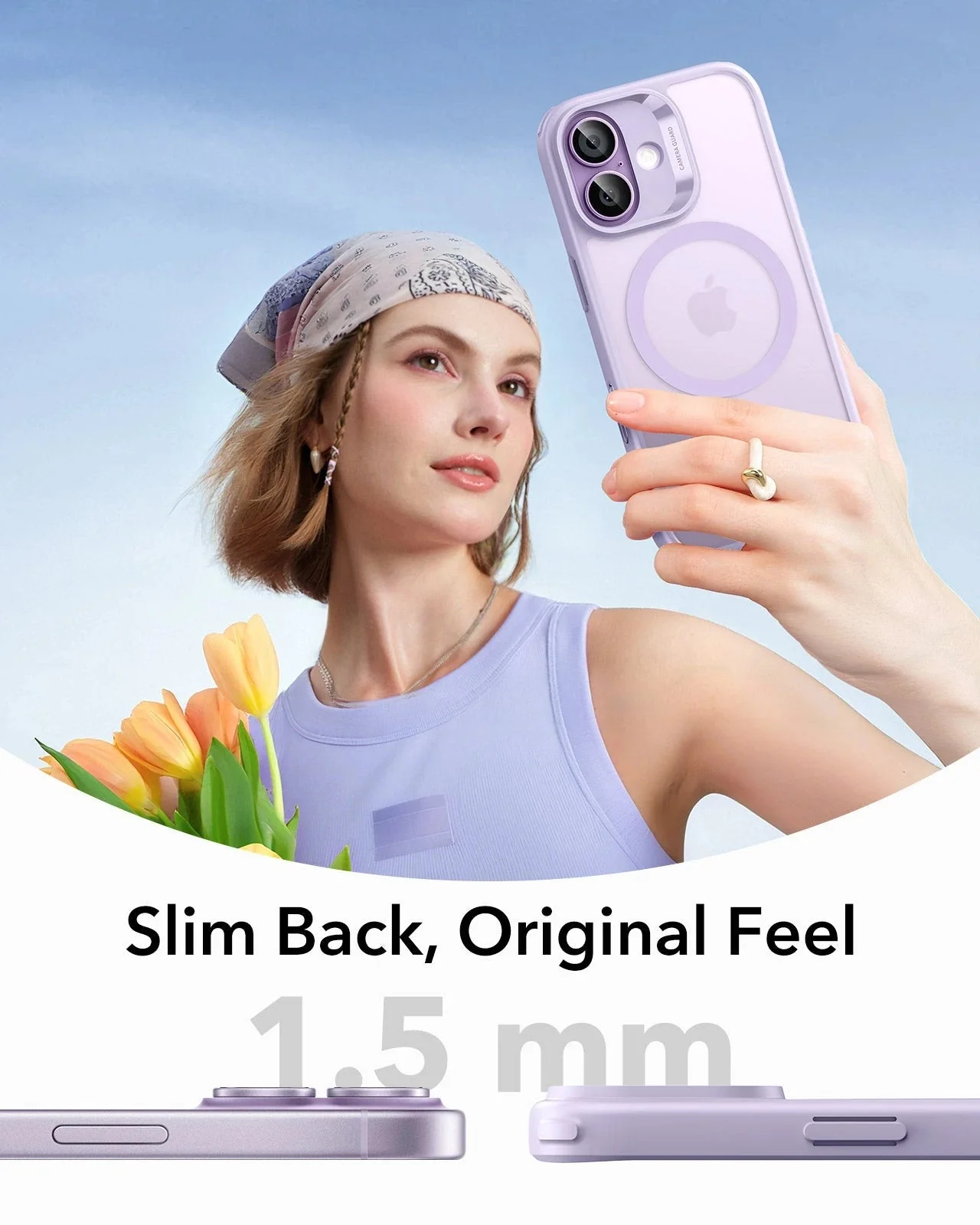 iPhone 17 Classic Hybrid Magnetic Case (Camera Control) - Frosted Light Purple - Image 6