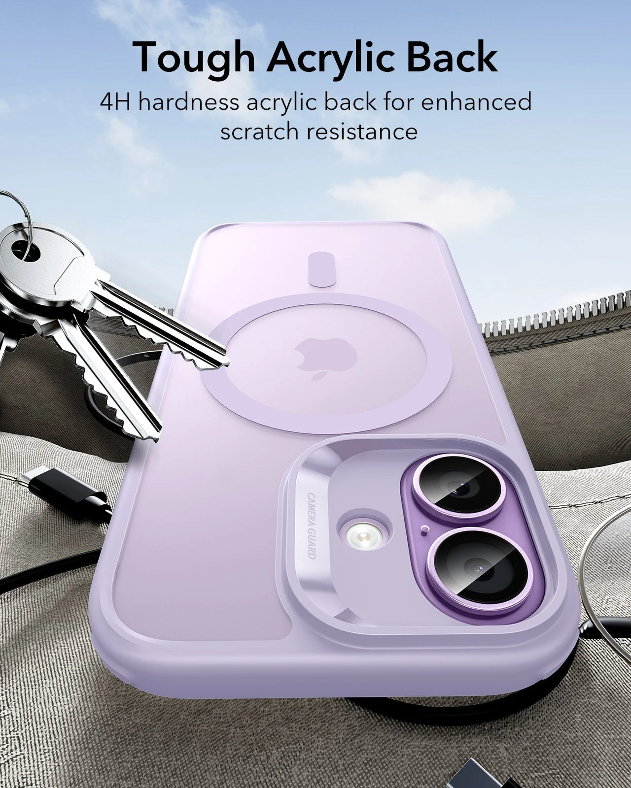 iPhone 17 Classic Hybrid Magnetic Case (Camera Control) - Frosted Light Purple - Image 7