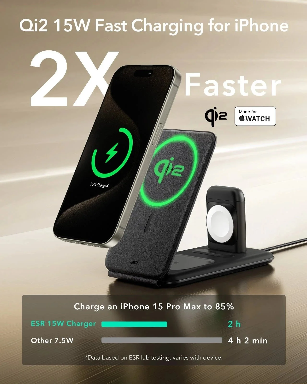 Qi2 3-in-1 Travel Wireless Charging Set (Bag Included) - White - JP Plug - Image 3