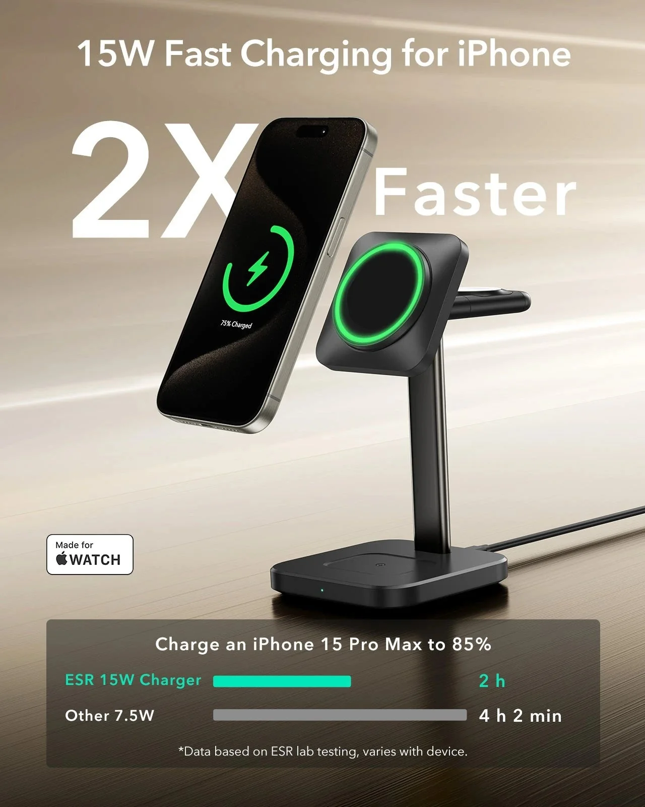 3-in-1 Magnetic Charging Station (15W) - Titanium - US PLUG - Image 3