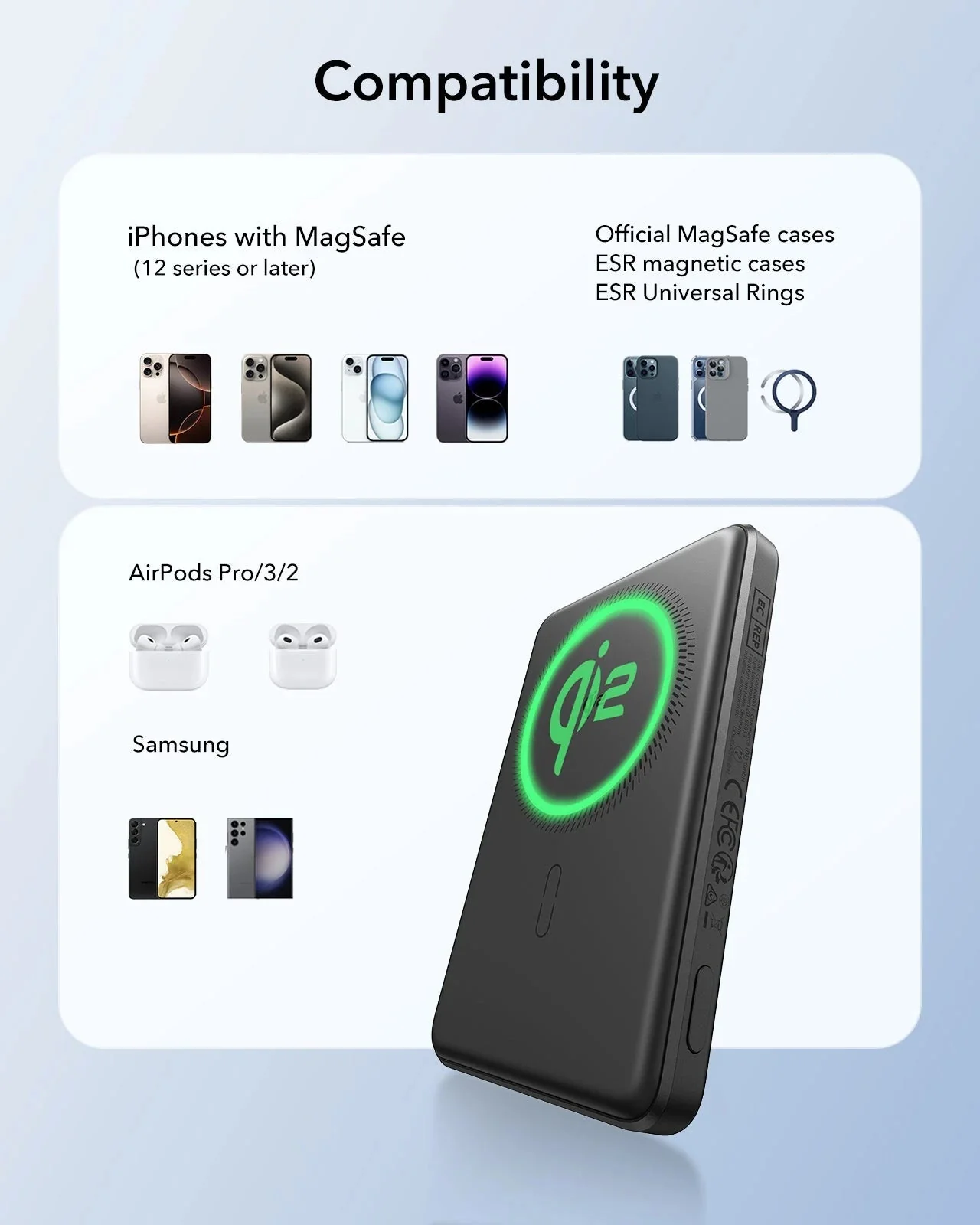 15W MagSlim Power Bank (5K) - Titanium - Image 8