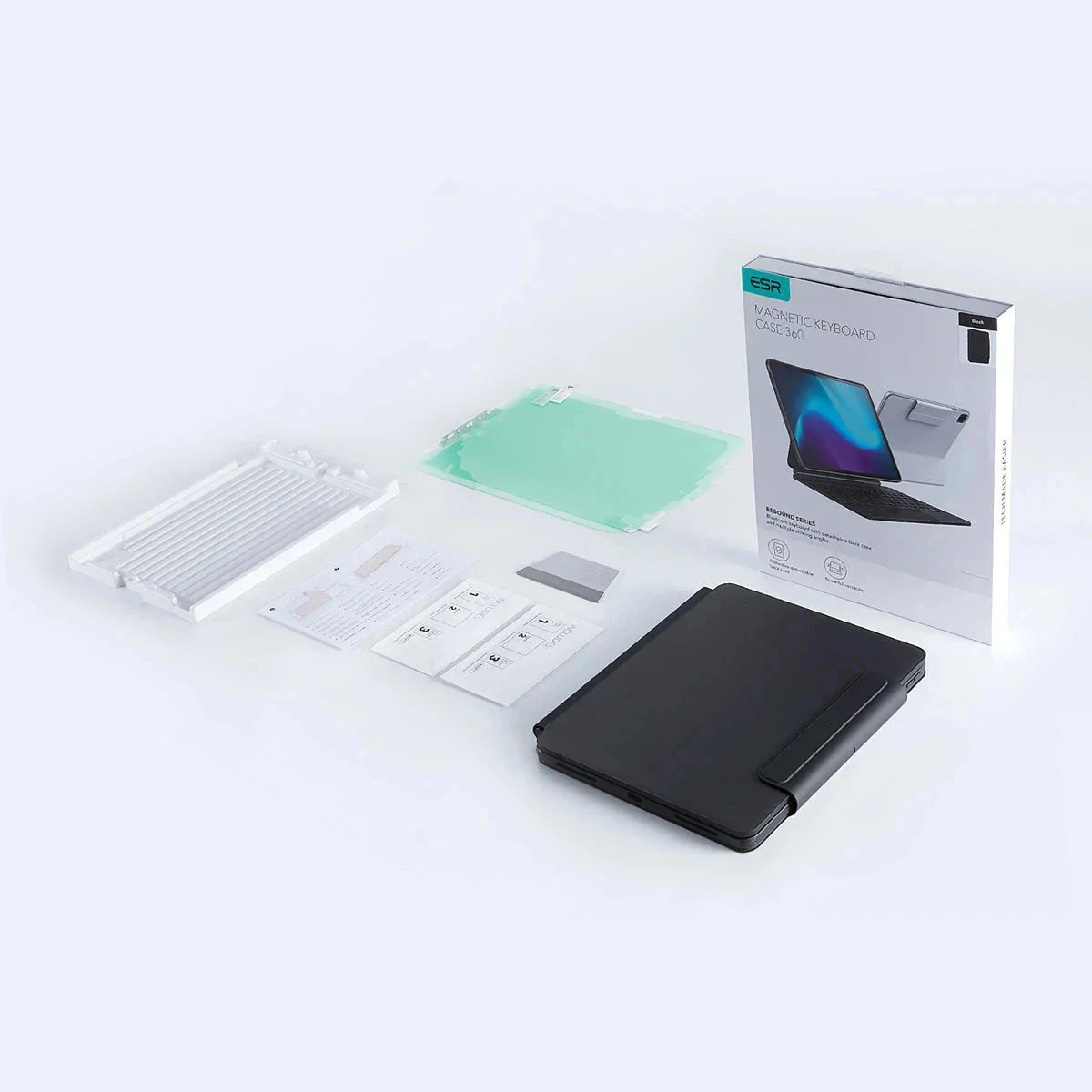 iPad Pro 13ʺ (2025) Bundle Rebound Magnetic Keyboard Case 360 & Paper-Feel Screen Protectors - US Layout-Black - Image 2