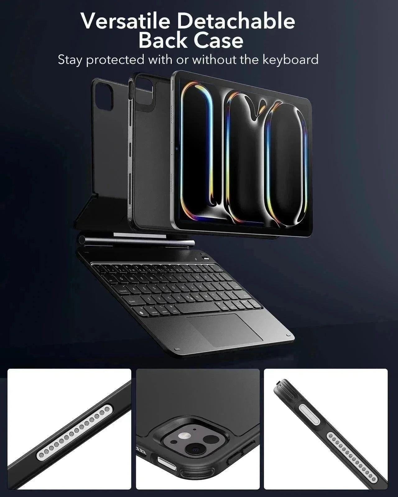 iPad Pro 13ʺ (2025) Bundle Rebound Magnetic Keyboard Case 360 & Paper-Feel Screen Protectors - US Layout-Black - Image 8