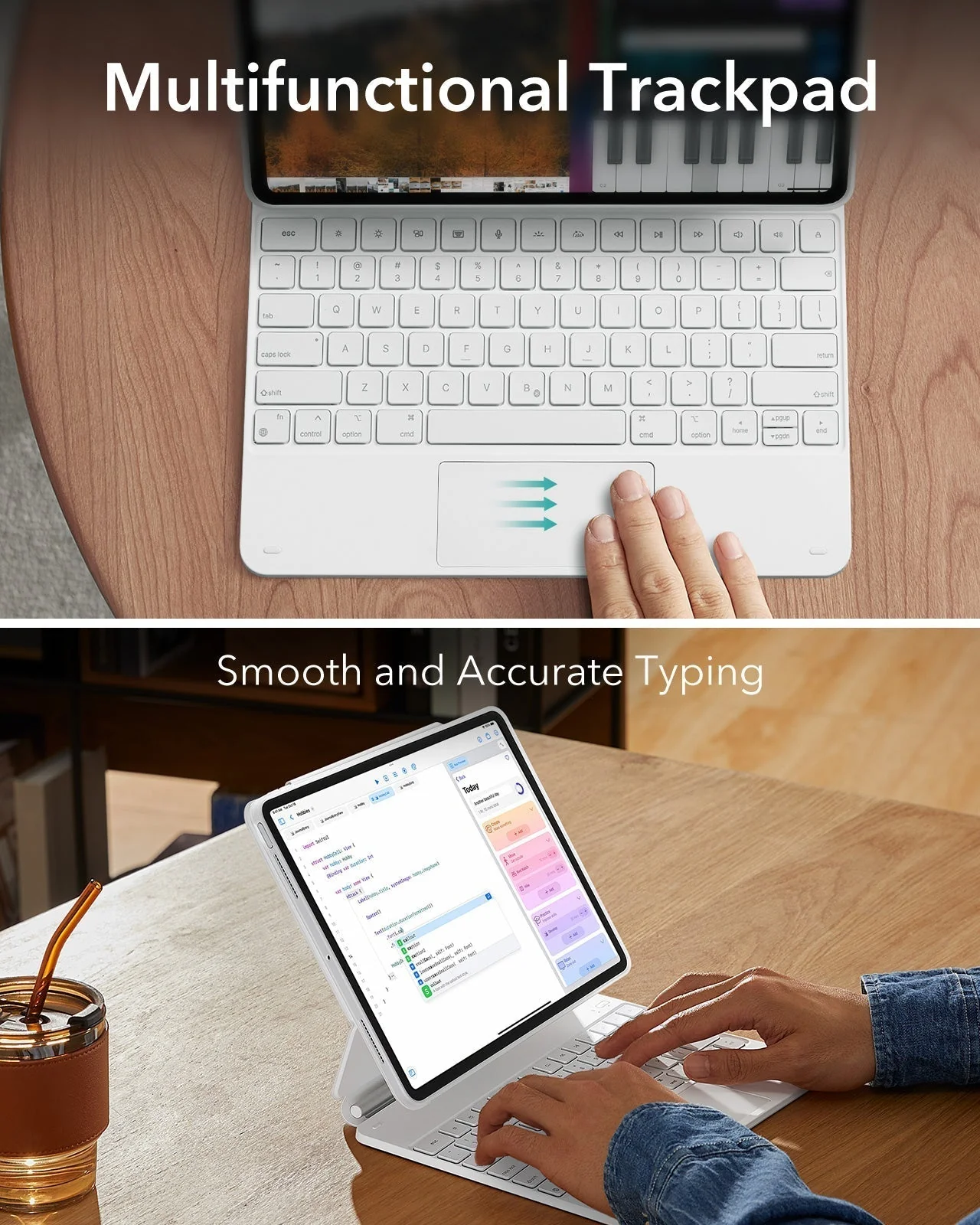 iPad Pro 13ʺ (2025) Rebound Magnetic Keyboard Case 360 Pencil Bundle - US Layout-White - Image 3