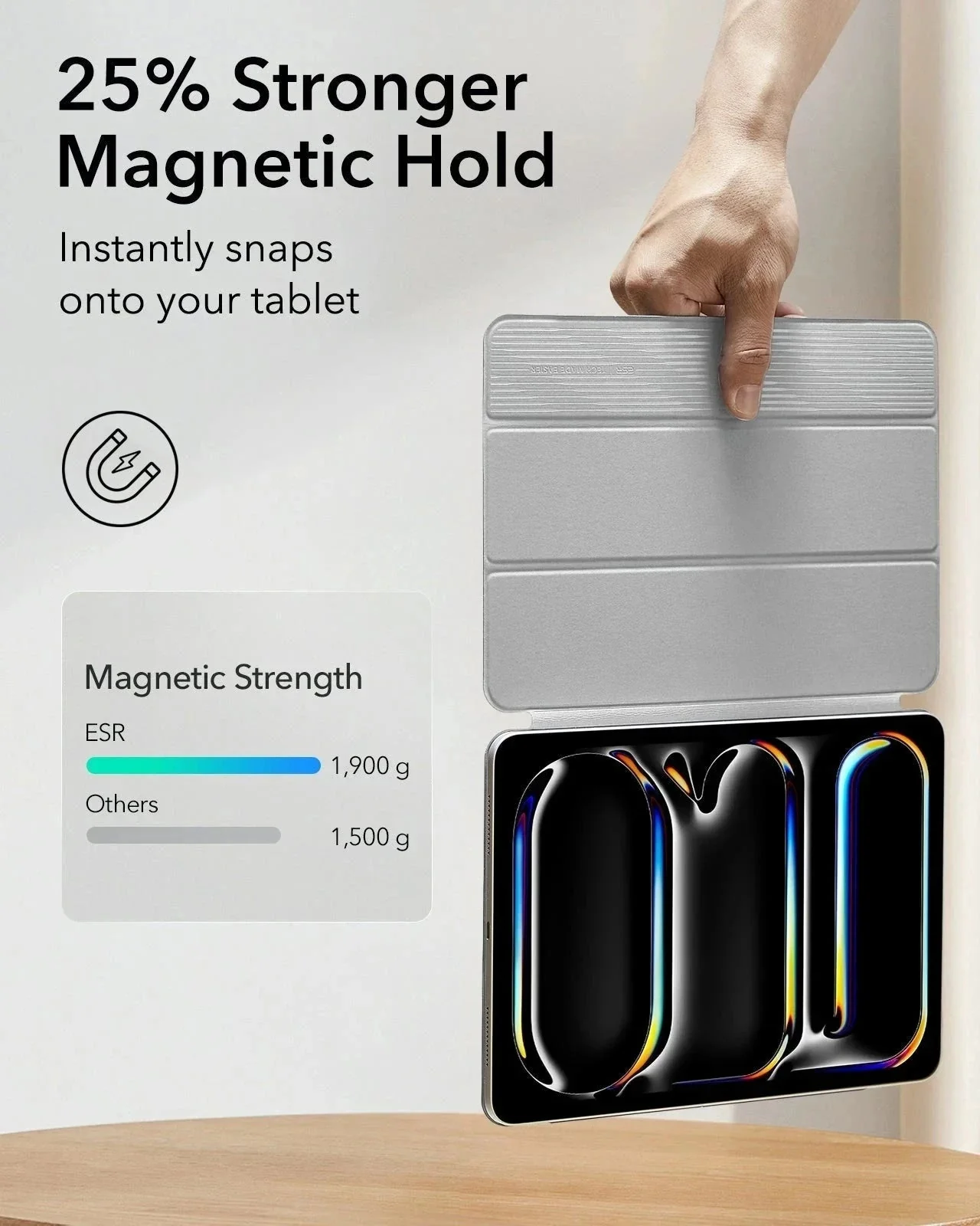iPad Pro 13" (2025) Rebound Magnetic Case - Grey - Image 3