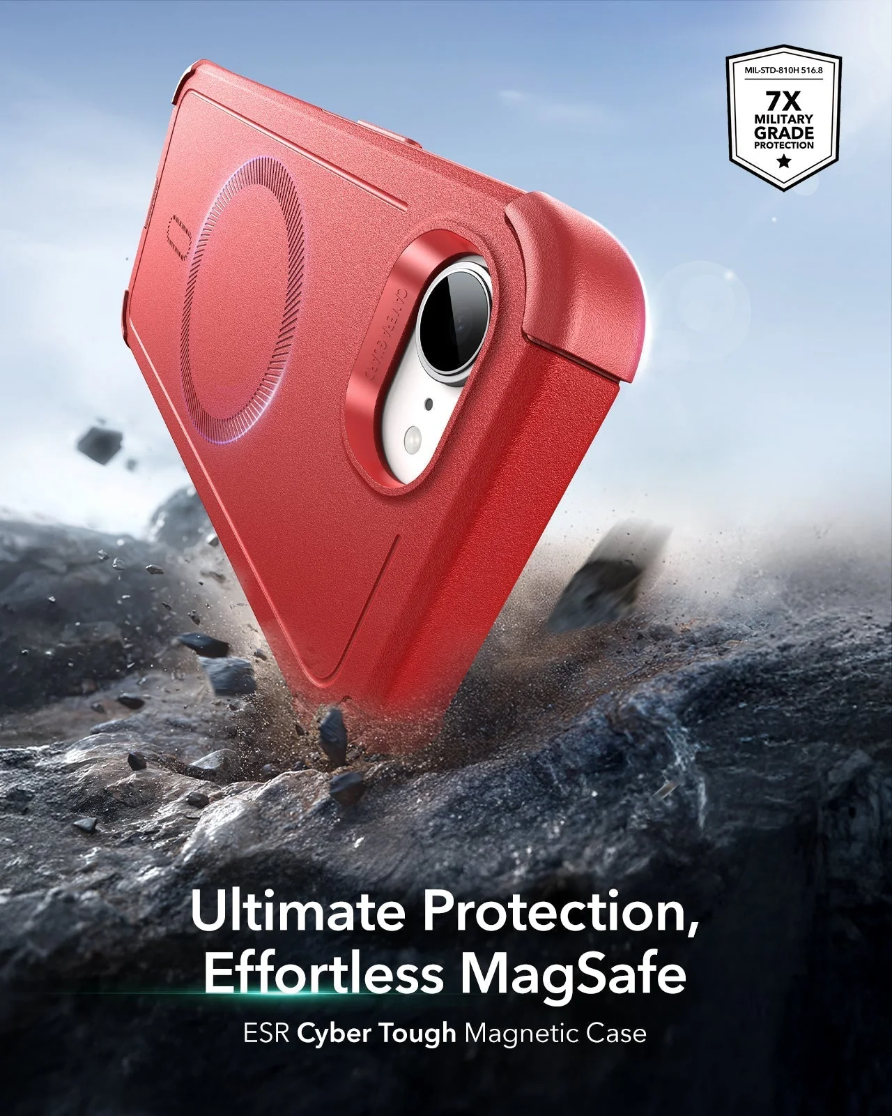 iPhone 17e Cyber Tough Magnetic Case - Red - Image 2