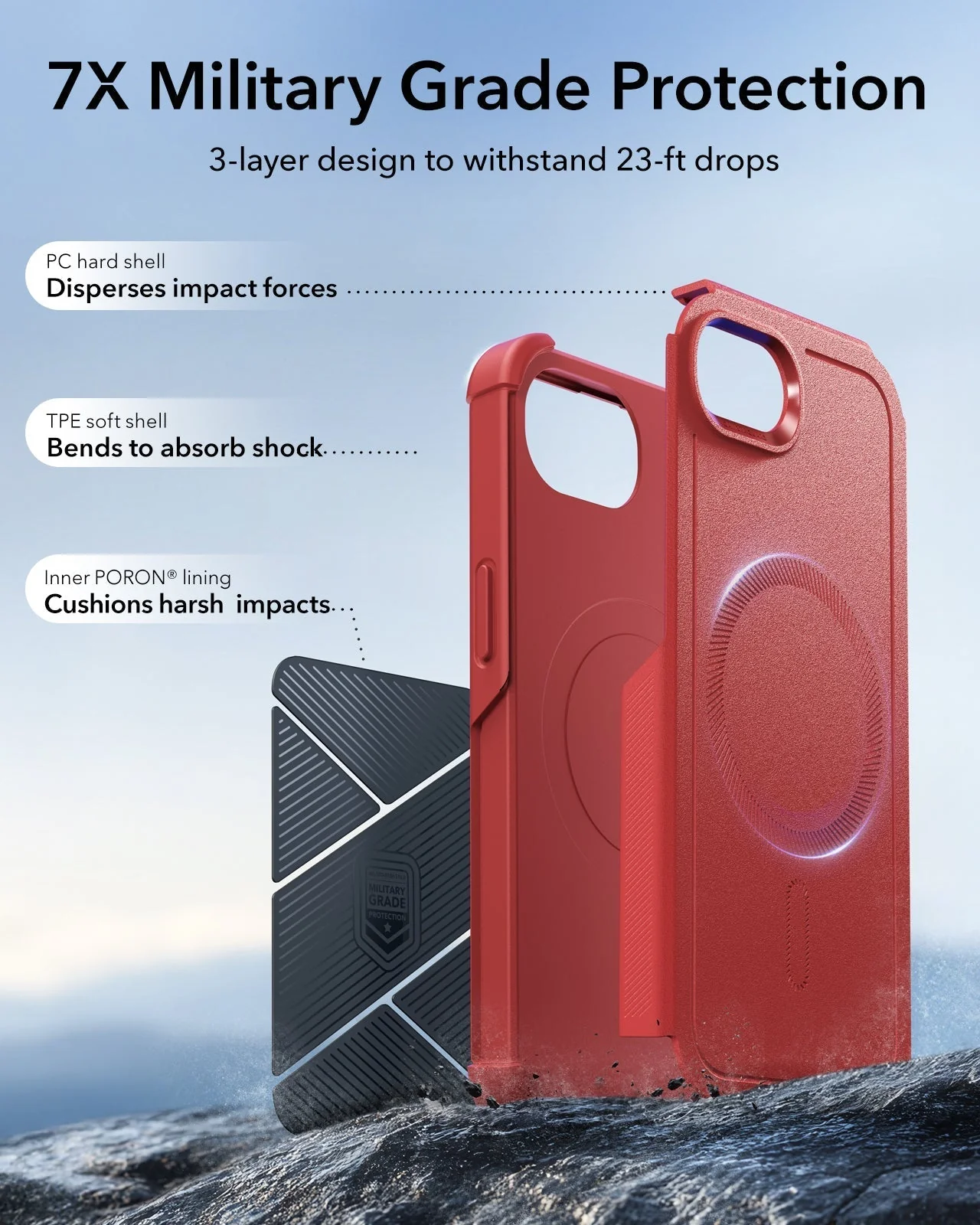 iPhone 17e Cyber Tough Magnetic Case - Red - Image 3