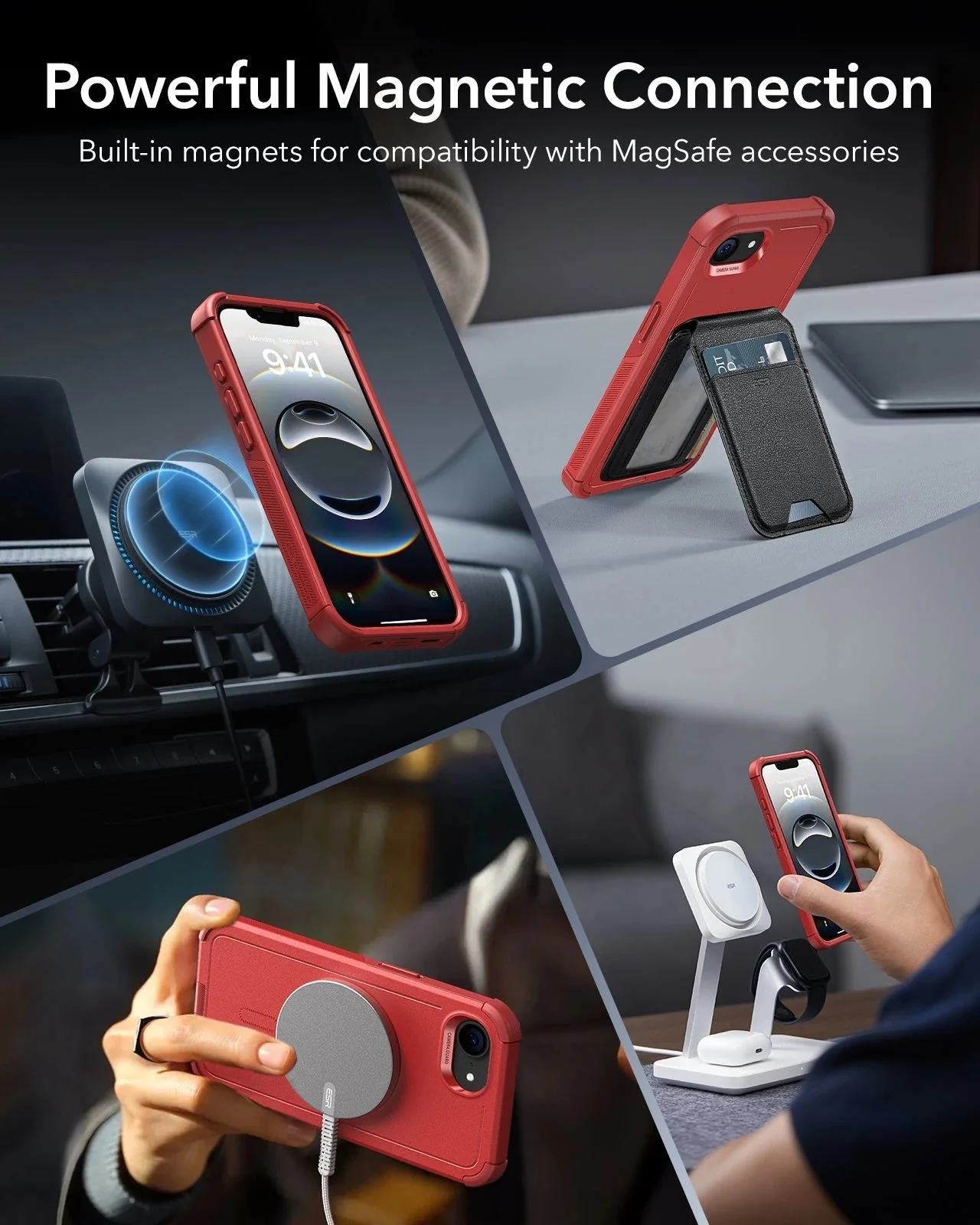 iPhone 17e Cyber Tough Magnetic Case - Red - Image 6