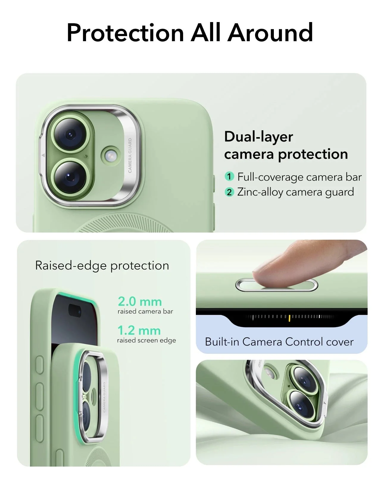 iPhone 17 Cloud Soft Magnetic Case (Camera Control, Stash Stand) - Sage Green - Image 4