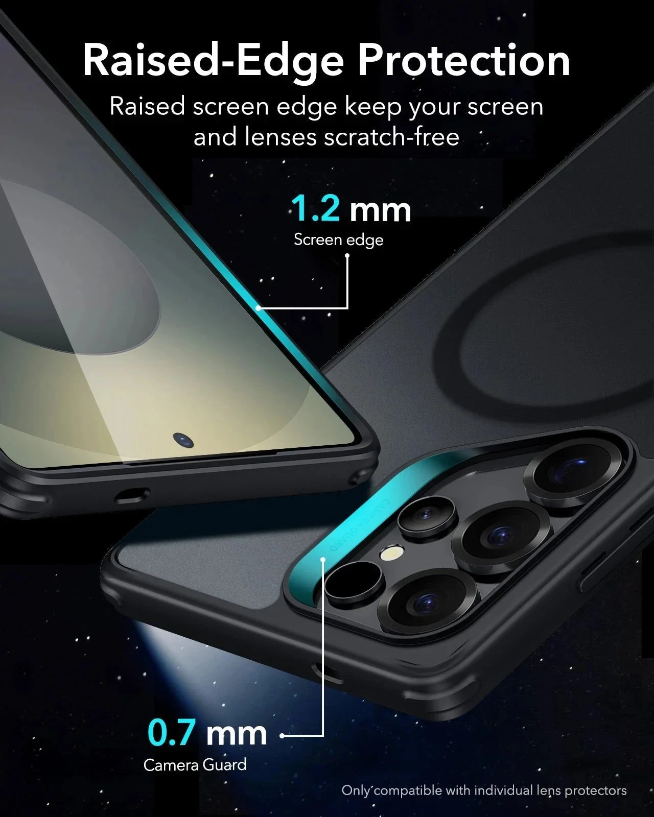 Galaxy S25 Ultra HaloLock Classic Hybrid Case - Clear Black - Image 5
