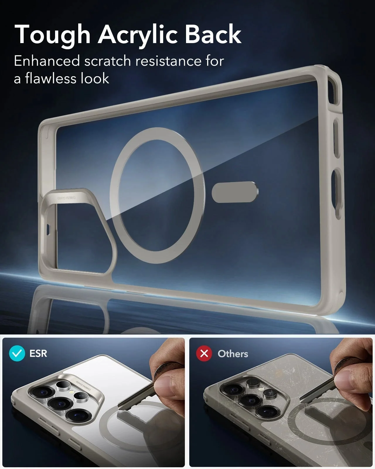 Galaxy S25 Ultra HaloLock Classic Hybrid Case - Clear Grey - Image 7