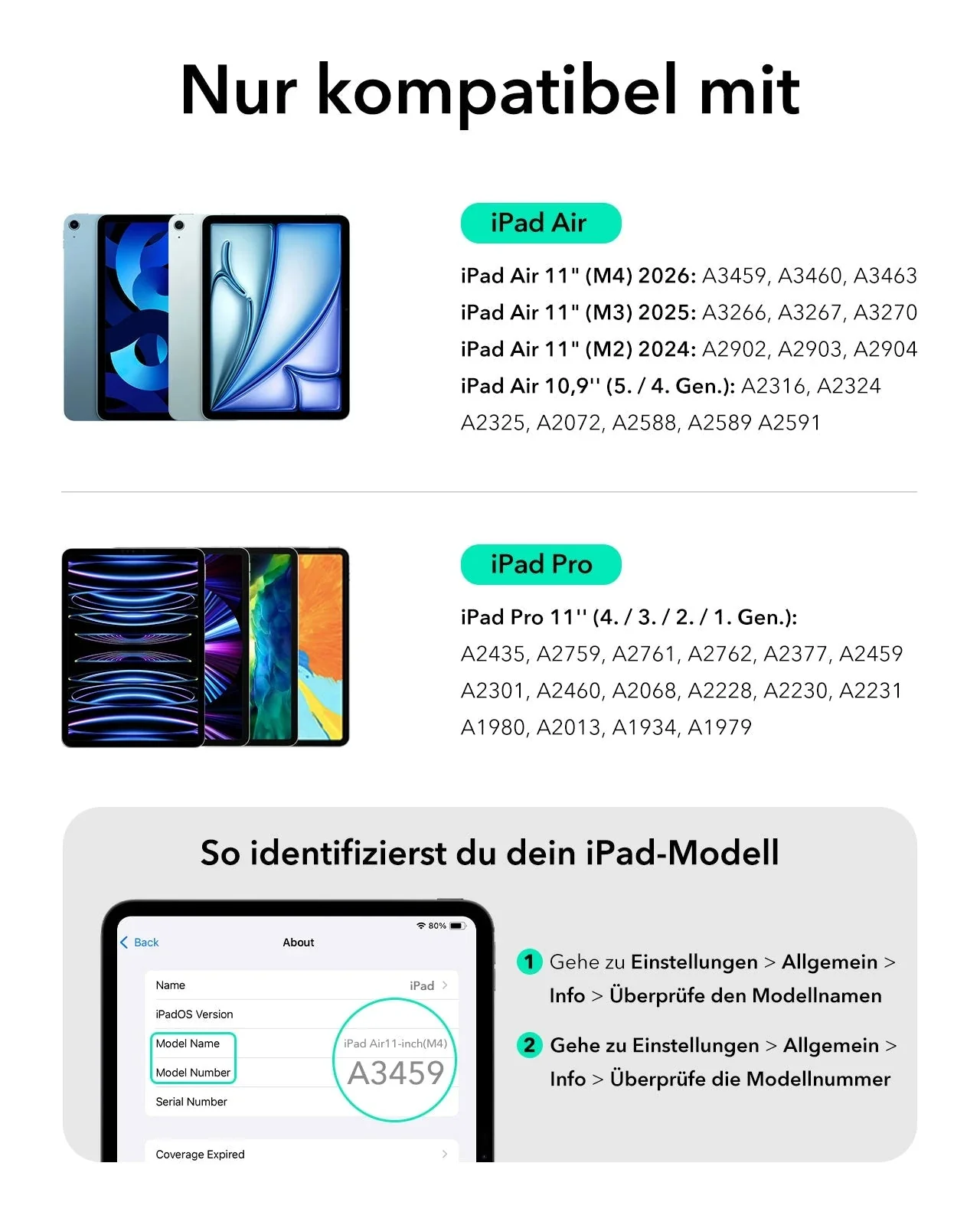iPad Air 11" (M4, 2026) Bundle Rebound Magnet-Tastaturhülle 360° & Displayschutz-DE layout-Black - Image 2