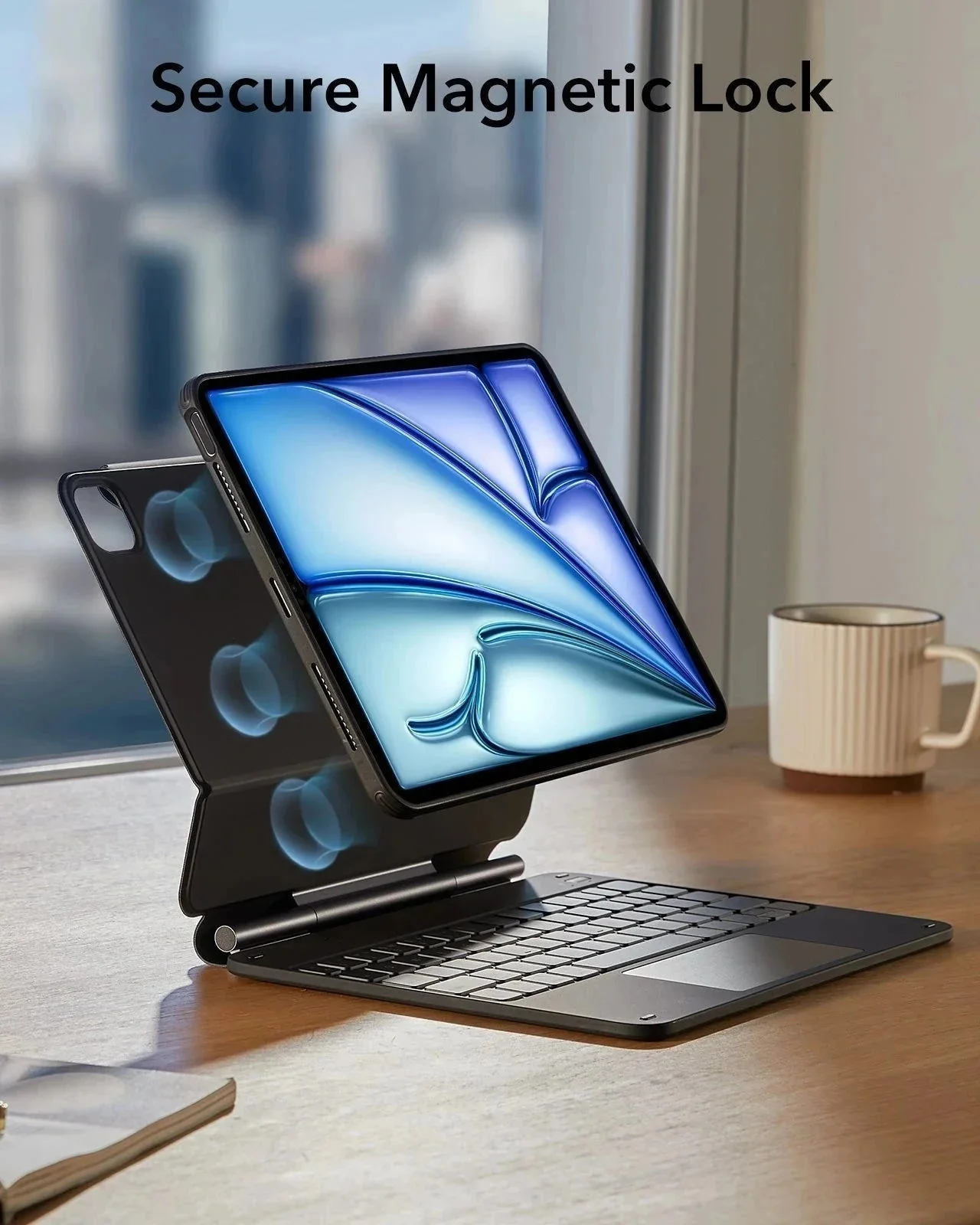 iPad Air 11" (M4, 2026) Rebound Magnet-Tastaturhülle 360 - DE Layout-Black - Image 9