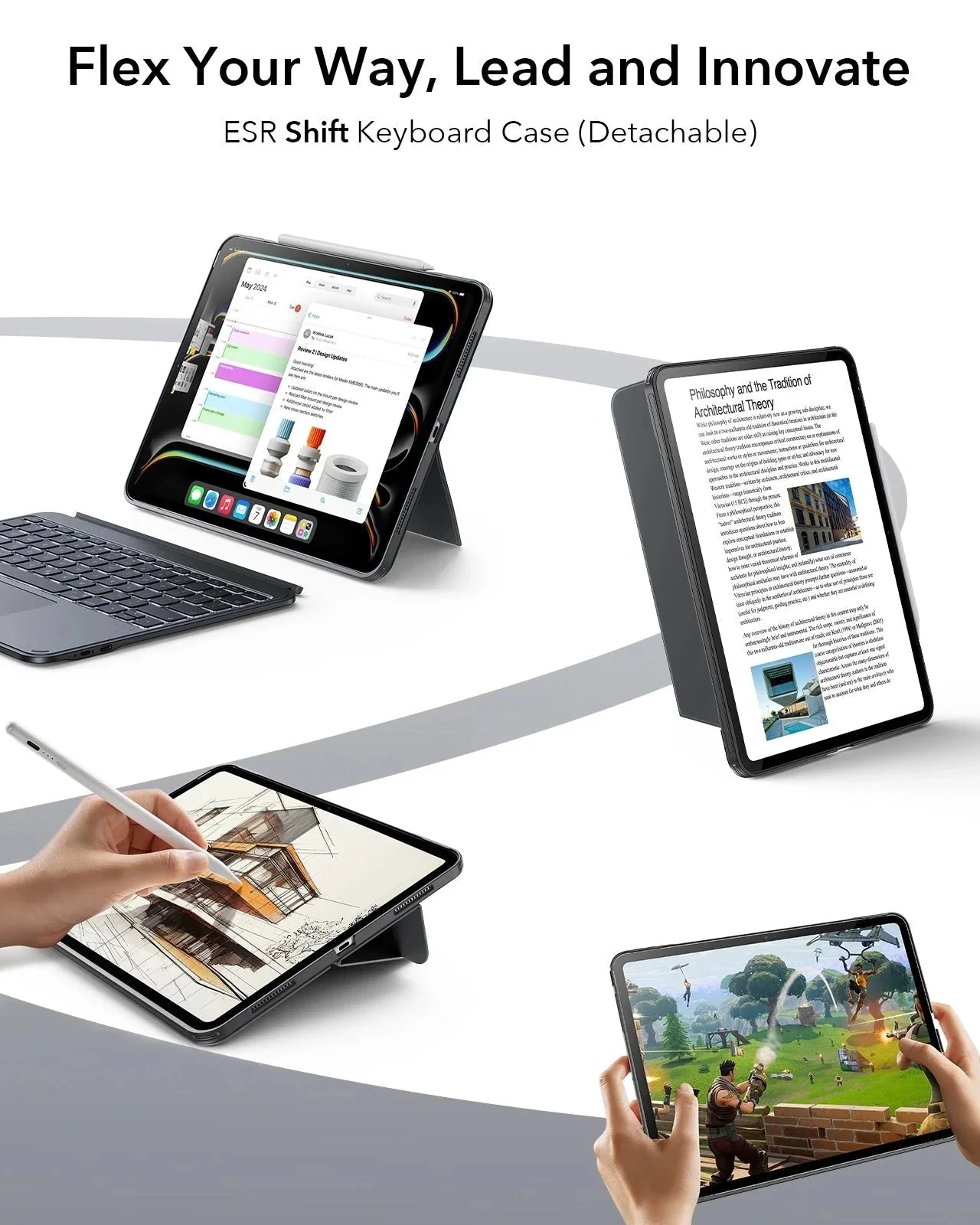 iPad Pro 13" (2025) Shift Keyboard Case (Detachable) - US Layout - Dark Gray - Image 4