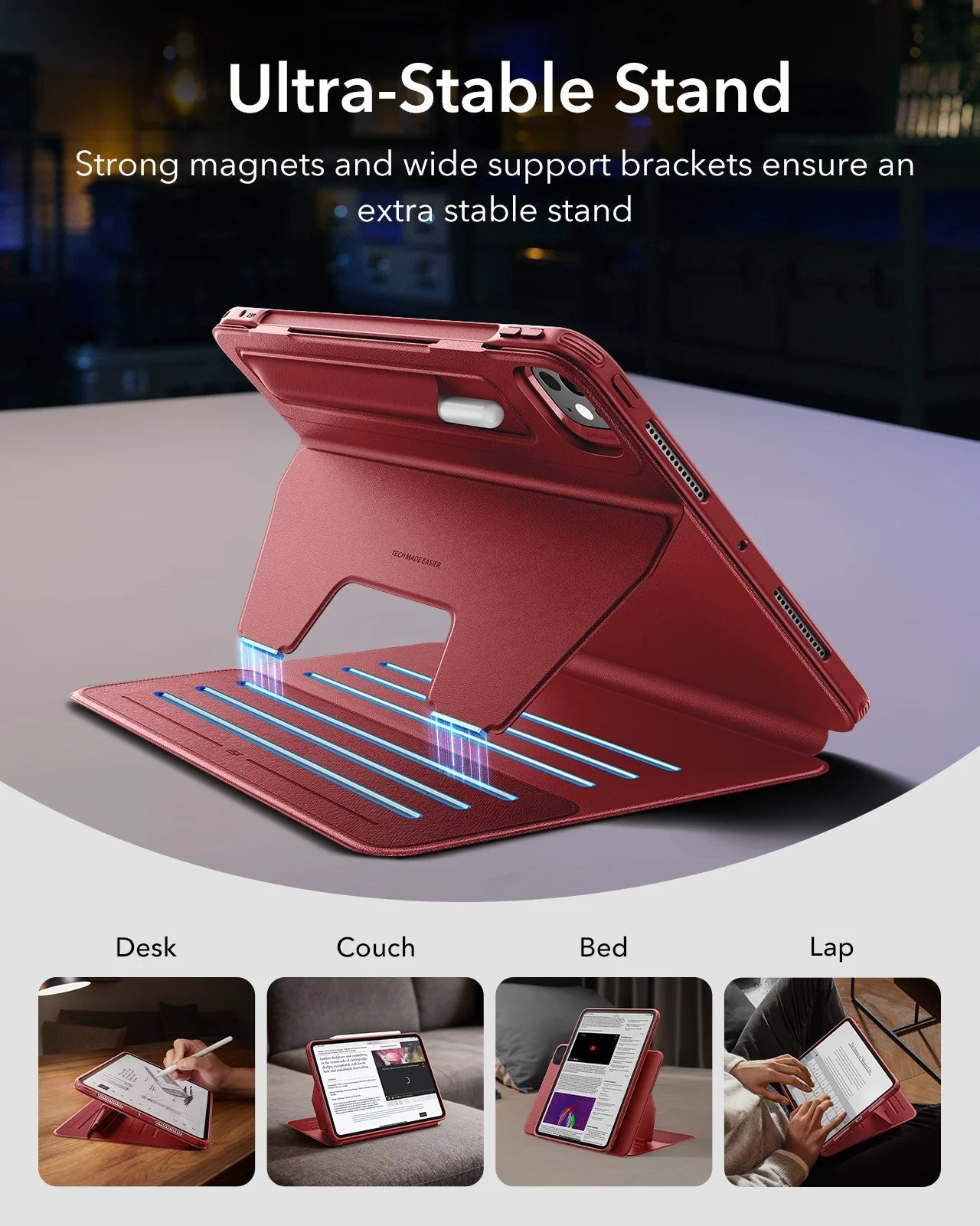 iPad Pro 11" (2025) Bundle Shift Magnetic Case & Armorite® Paper-Feel Protection - Red - Image 4