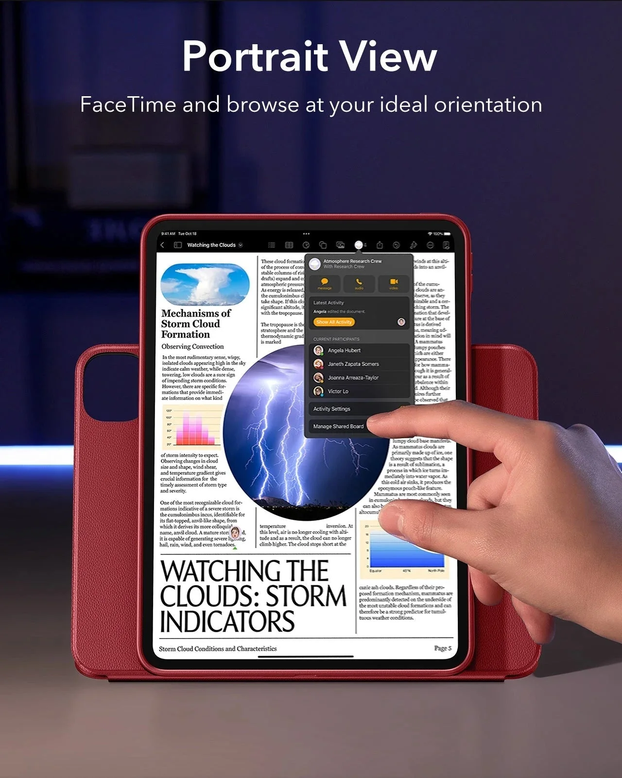 iPad Pro 11" (2025) Bundle Shift Magnetic Case & Armorite® Paper-Feel Protection - Red - Image 5