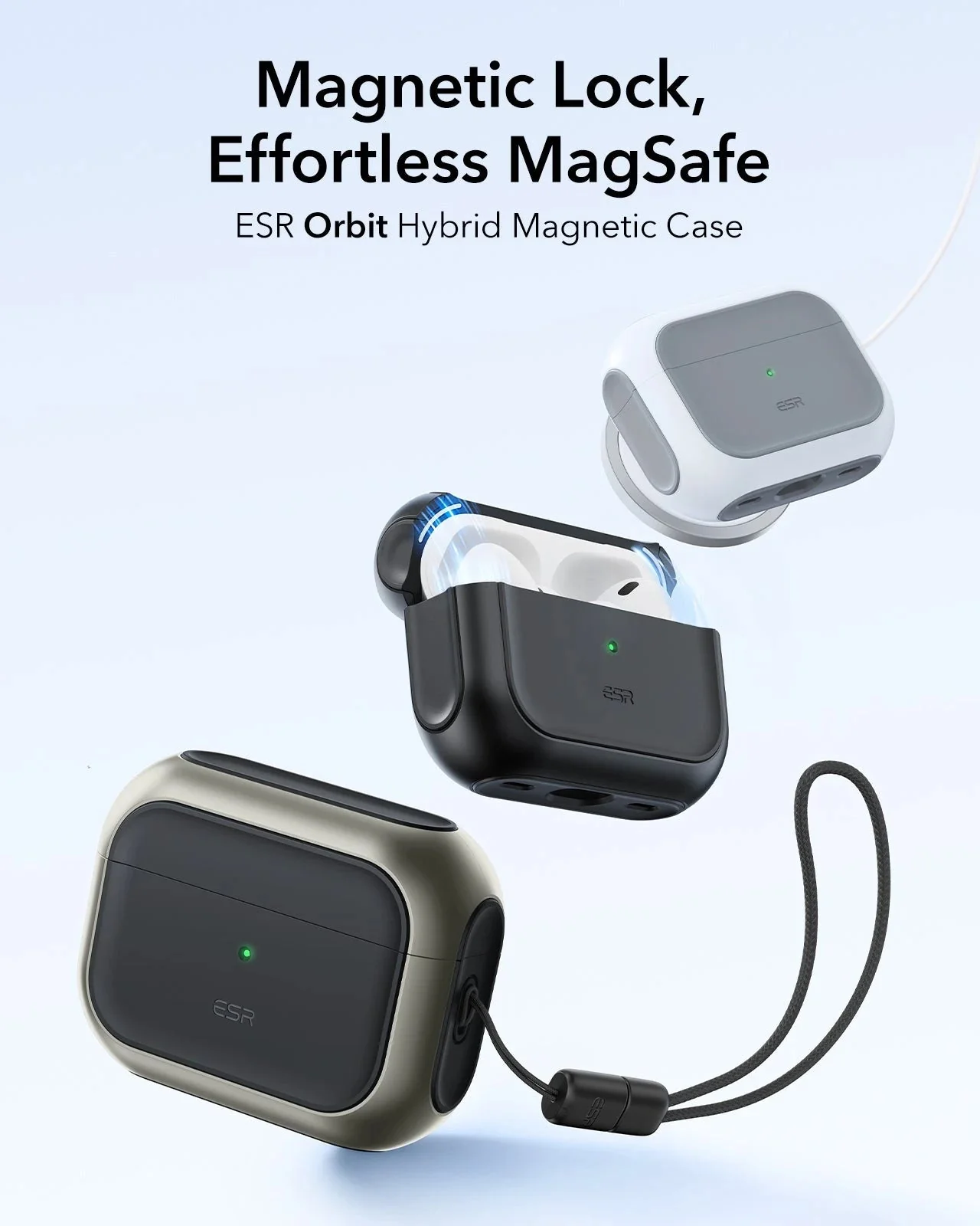 AirPods Pro 3 Orbit Hybrid Magnetic Case - Titanium - Image 3