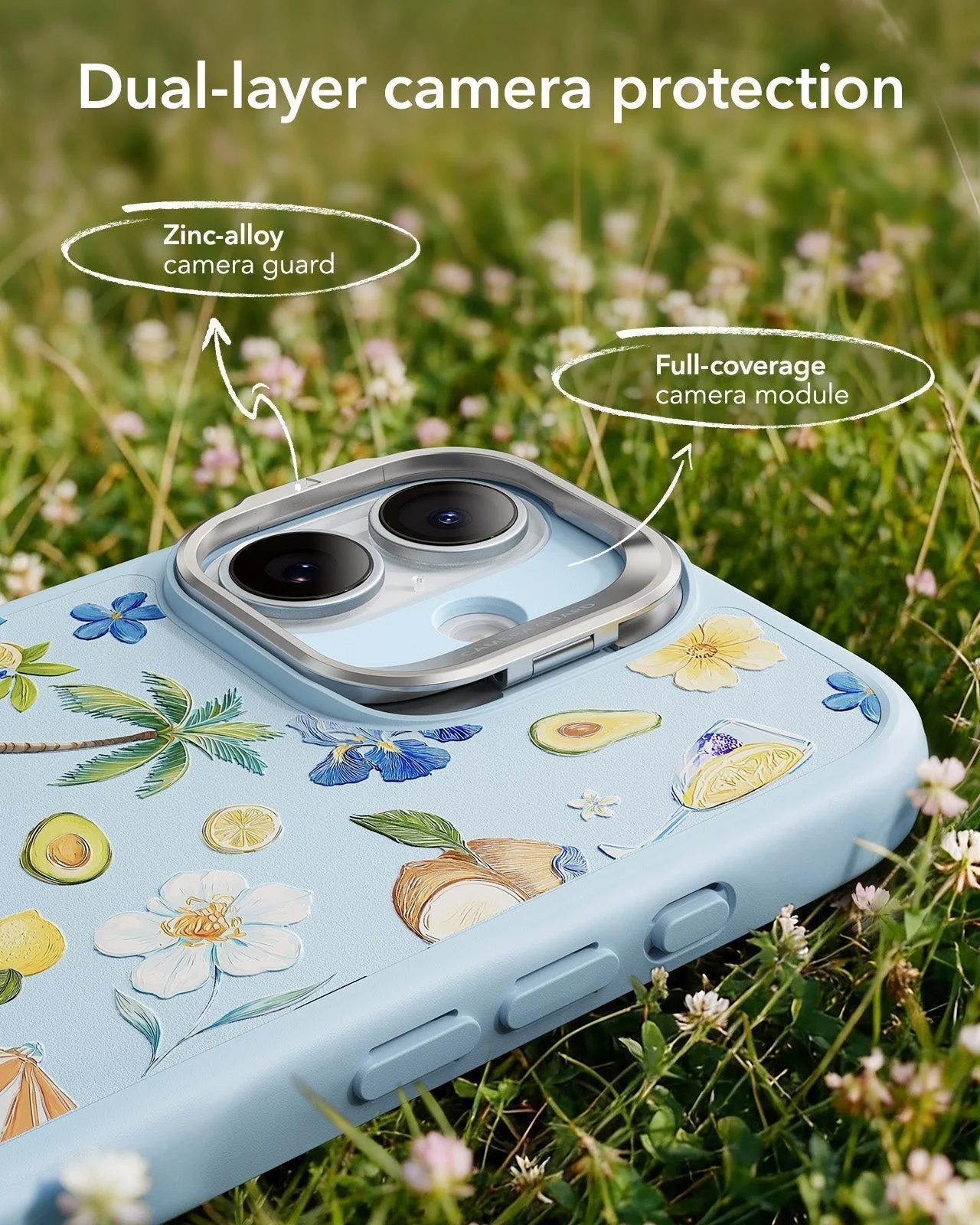 iPhone 17 Classic Hybrid Magnetic Case (Camera Control, Stash Stand) - Tropical Paradise - Image 4