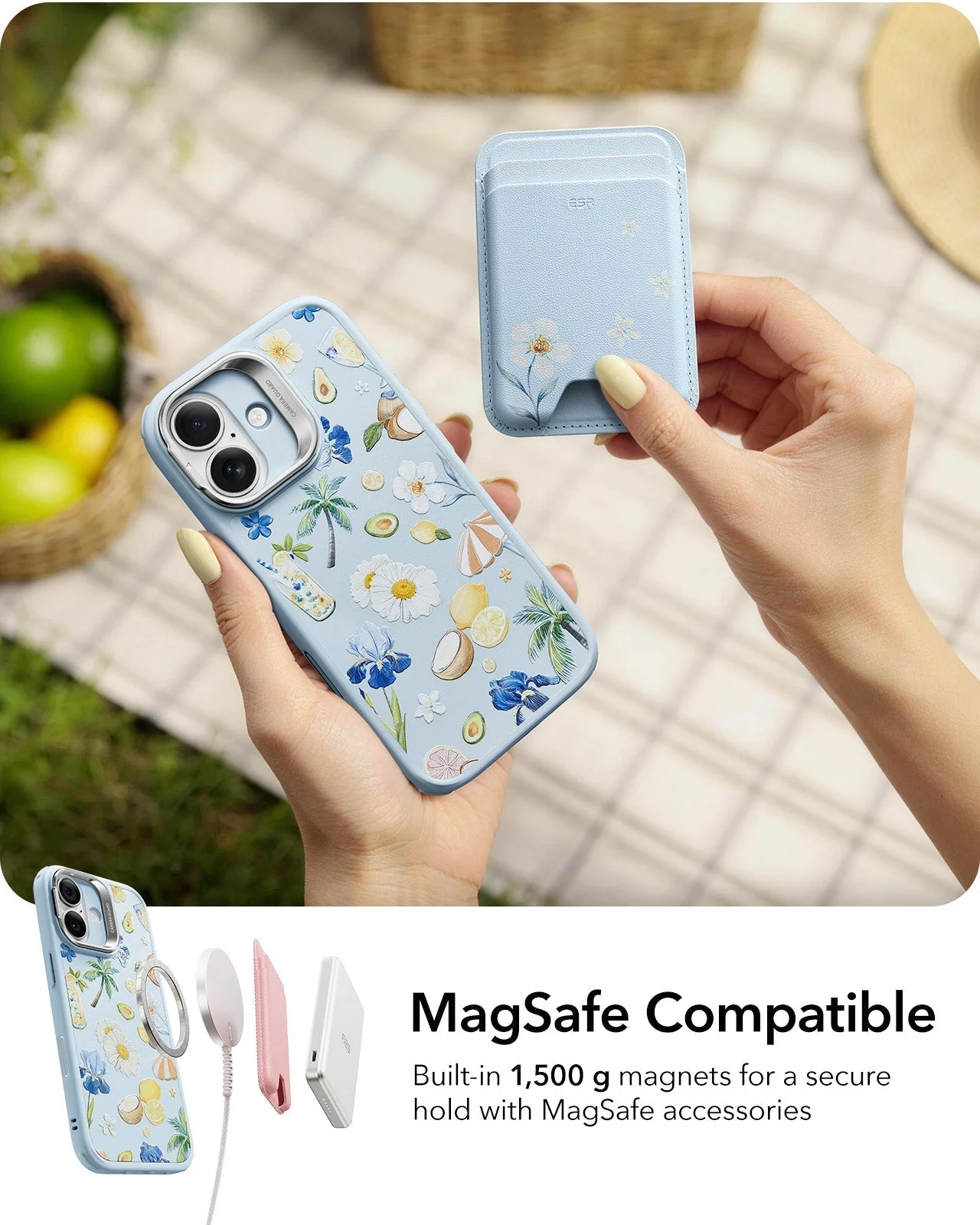 iPhone 17 Classic Hybrid Magnetic Case (Camera Control, Stash Stand) - Tropical Paradise - Image 6