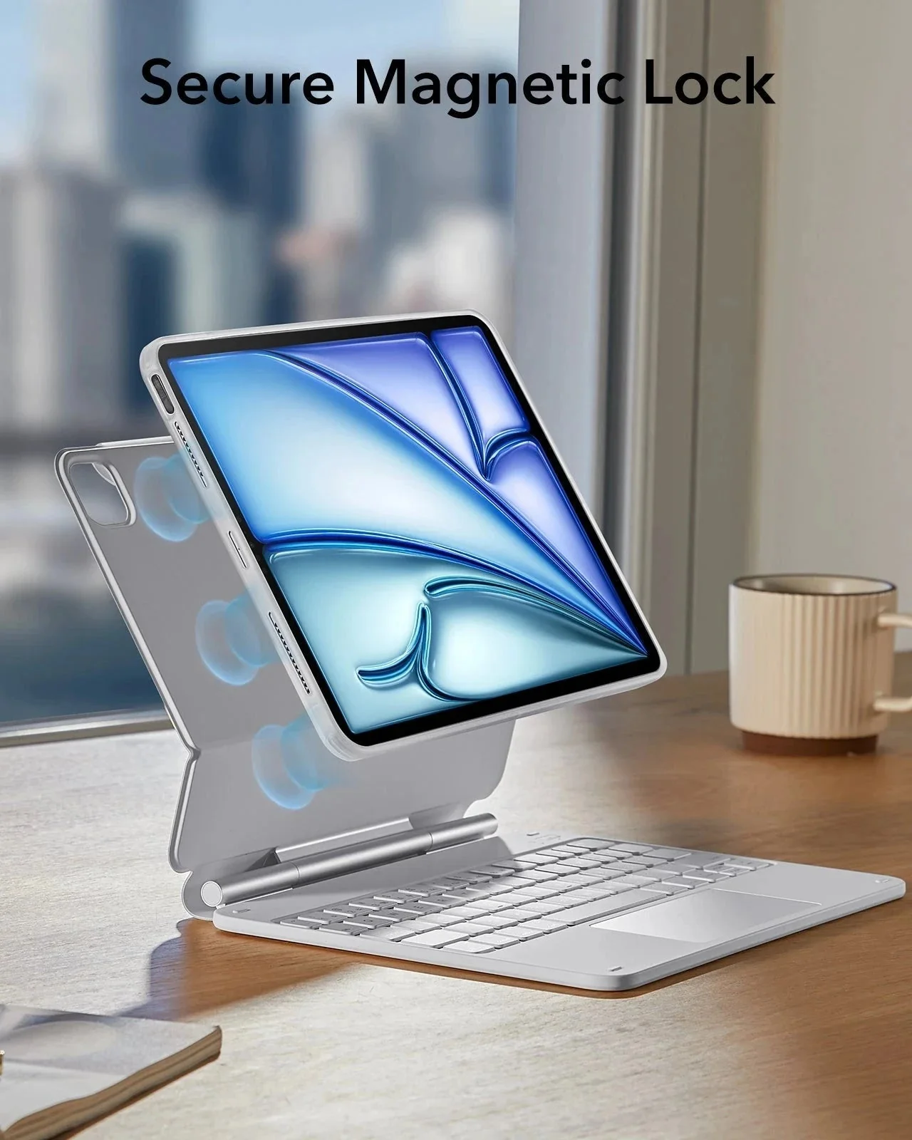 iPad Air 11" (M4, 2026) Bundle Rebound Magnet-Tastaturhülle 360° + Armorite & Paper-Feel Displayschutz-DE Layout-White - Image 17