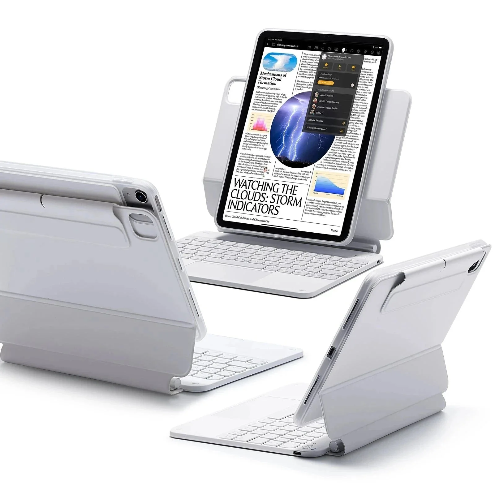 iPad Air 11" (M4, 2026) Rebound Magnet-Tastaturhülle 360 - DE Layout-White - Image 3