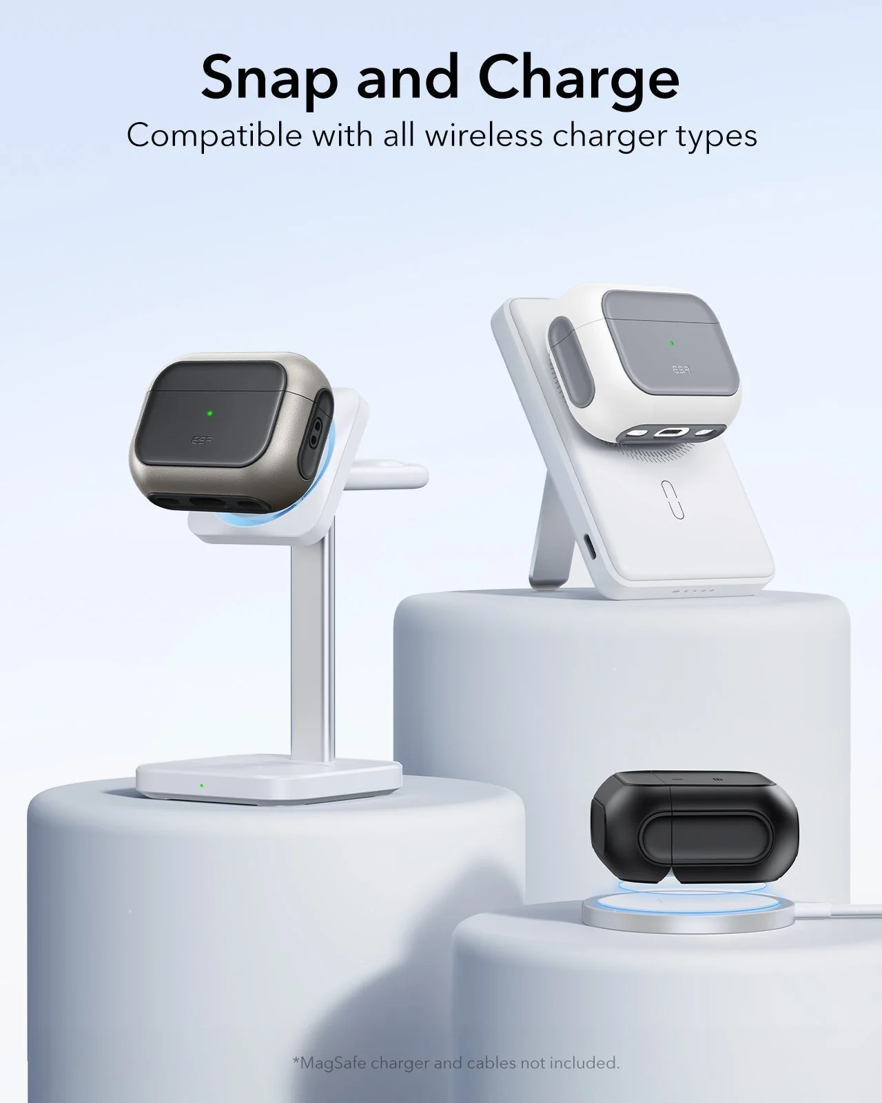 25W CryoBoost 3-in-1 Magnetic Charger (Qi2) and AirPods Pro 3 Orbit Hybrid Case Bundle - US Plug–White - Image 16