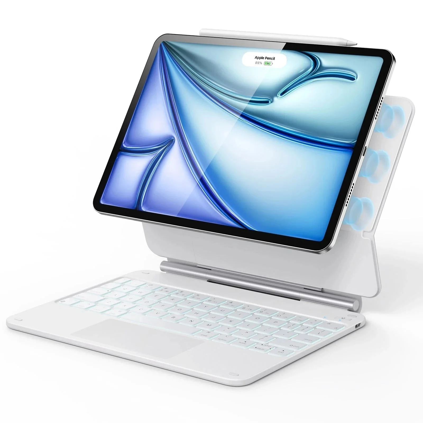 iPad Air 11” (M4) 2026 Rebound Magnetic Keyboard Case - US Layout-White - Image 3