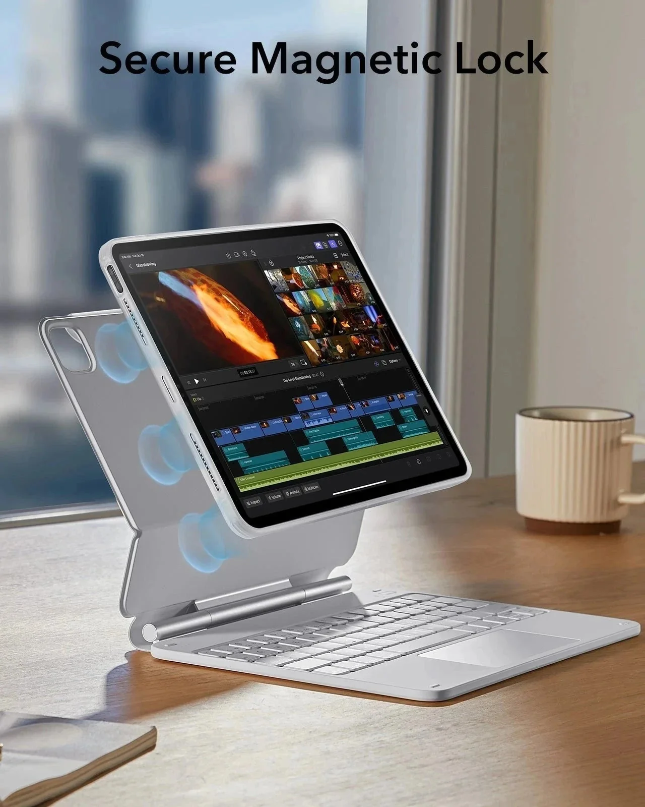 iPad Air 11" (M4) 2026 Bundle Rebound Magnetic Keyboard Case 360 & Digital Pencil-US Layout-White - Image 14