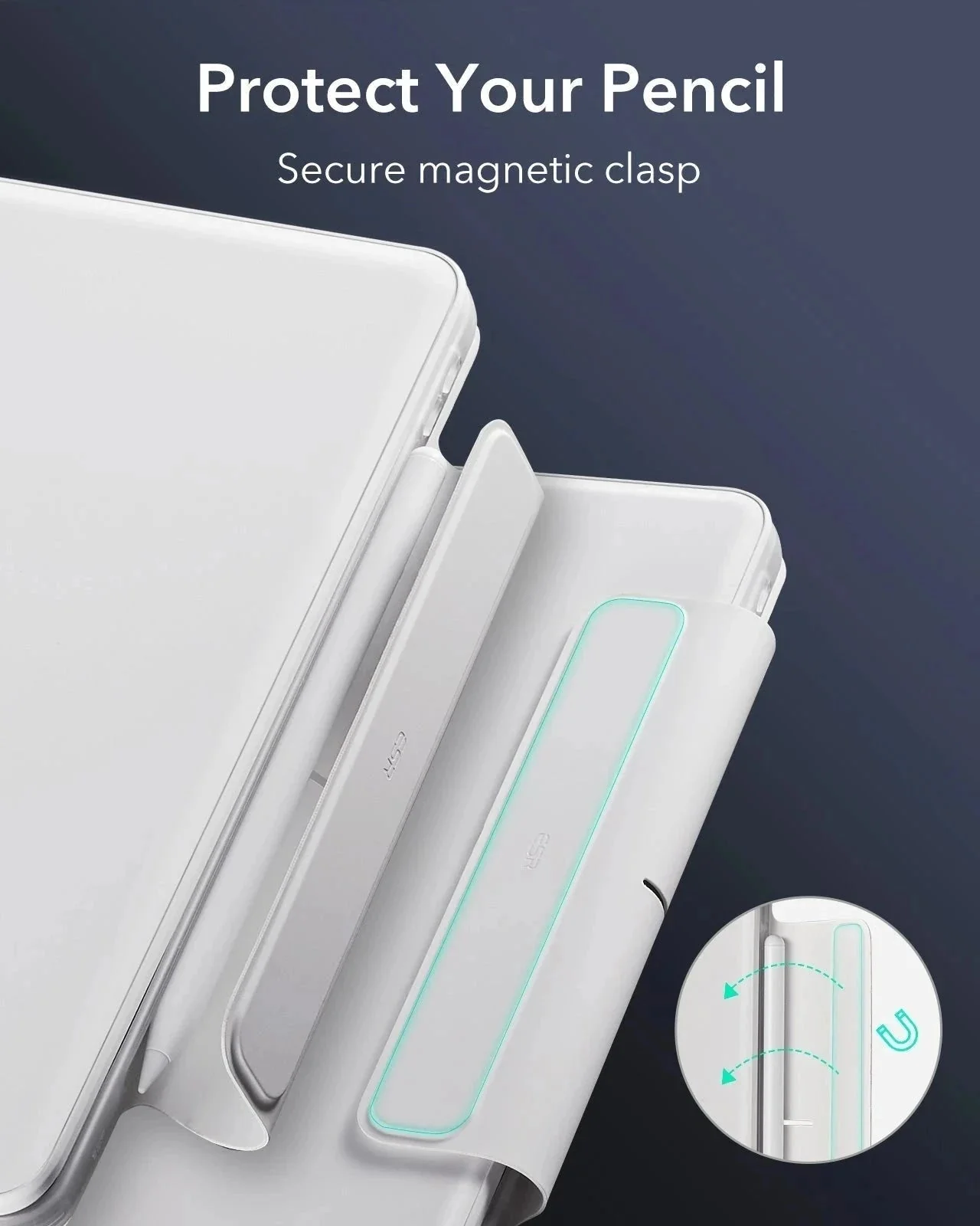 iPad Air 11" (M4) 2026 Bundle Rebound Magnetic Keyboard Case 360 & Digital Pencil-US Layout-White - Image 16