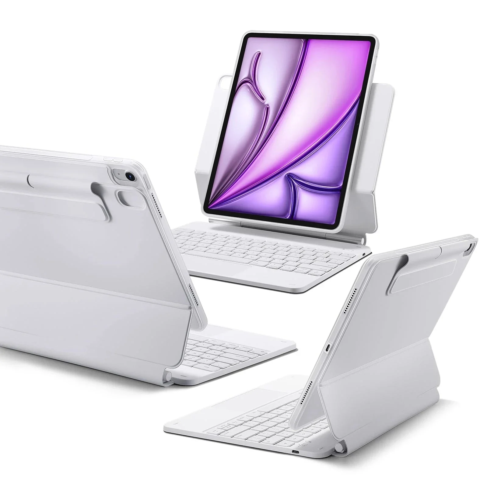 iPad Air 13" (M4) 2026 Rebound Magnetic Keyboard Case 360 - US Layout-White - Image 3