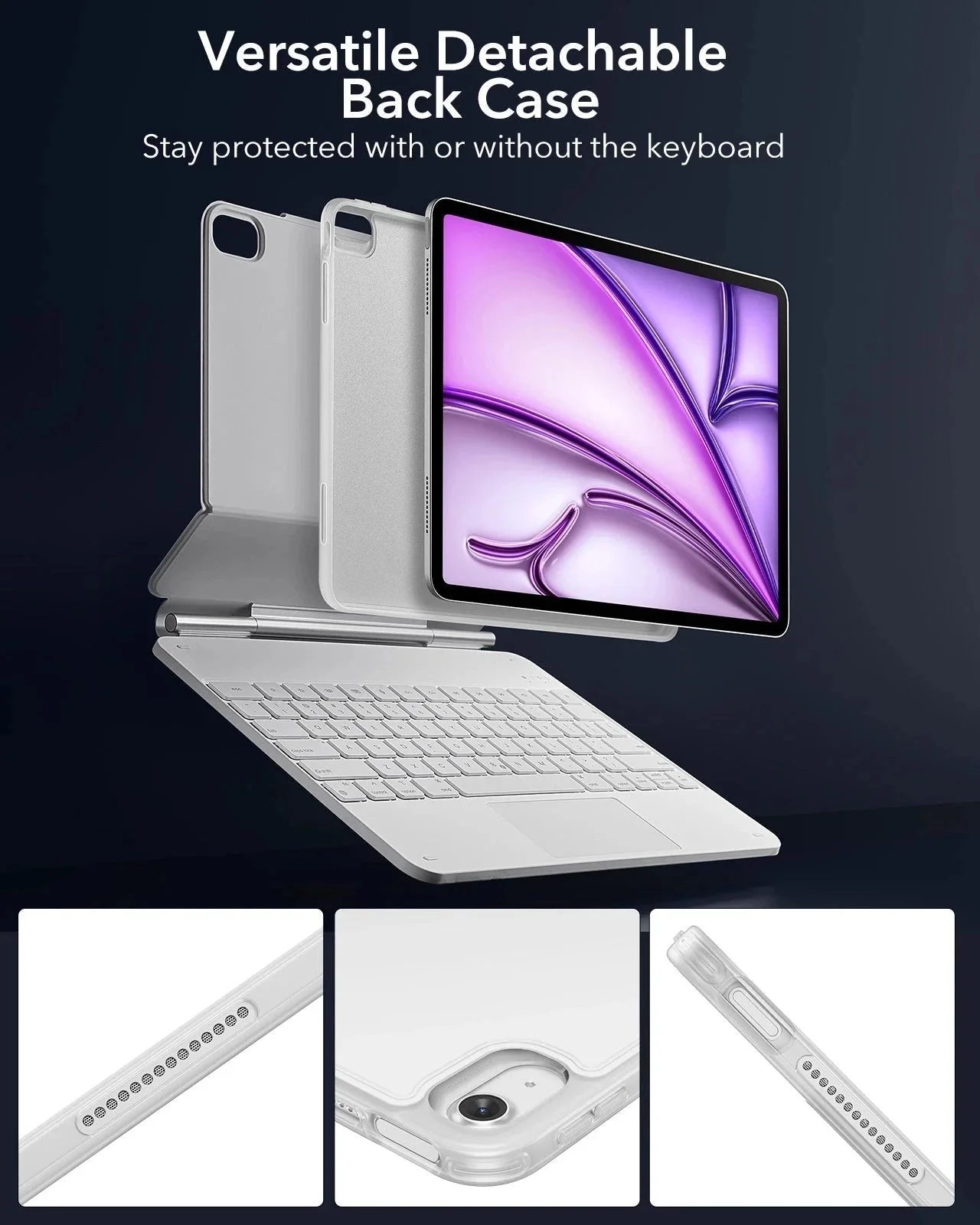 iPad Air 13" (M4) 2026 Rebound Magnetic Keyboard Case 360 - US Layout-White - Image 5