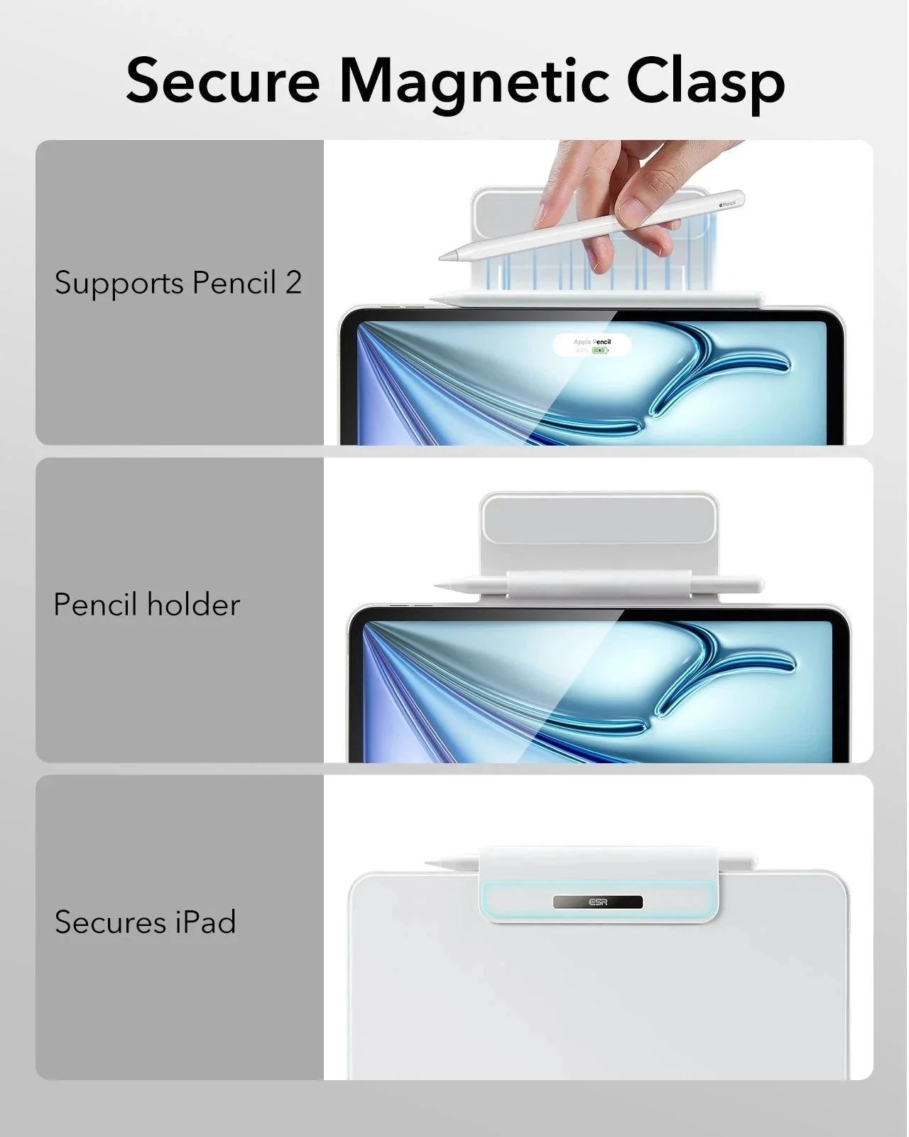 iPad Air 13” (M4) 2026 Rebound Magnetic Keyboard Case - US Layout-White - Image 10