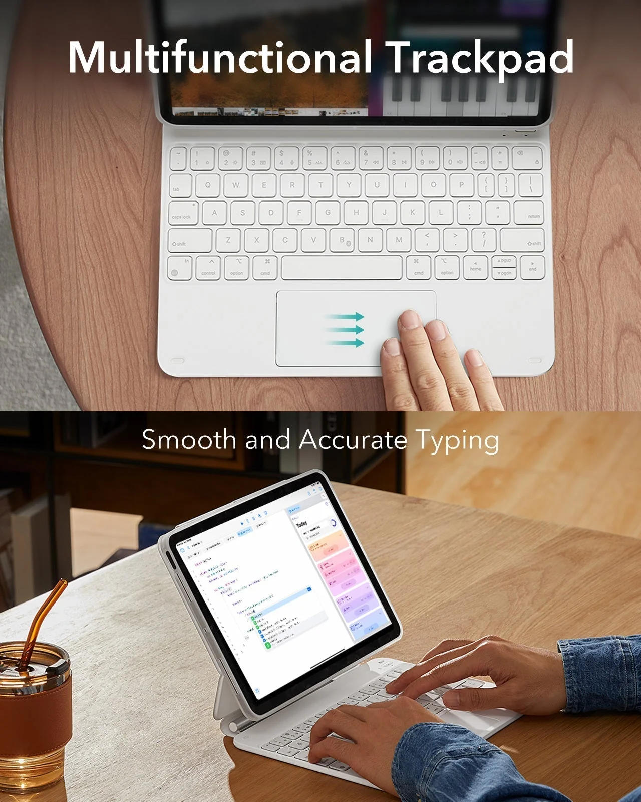 iPad Pro 11ʺ (2025) Bundle Rebound Magnetic Keyboard Case 360 & Armorite Screen Protectors - US Layout-White - Image 8